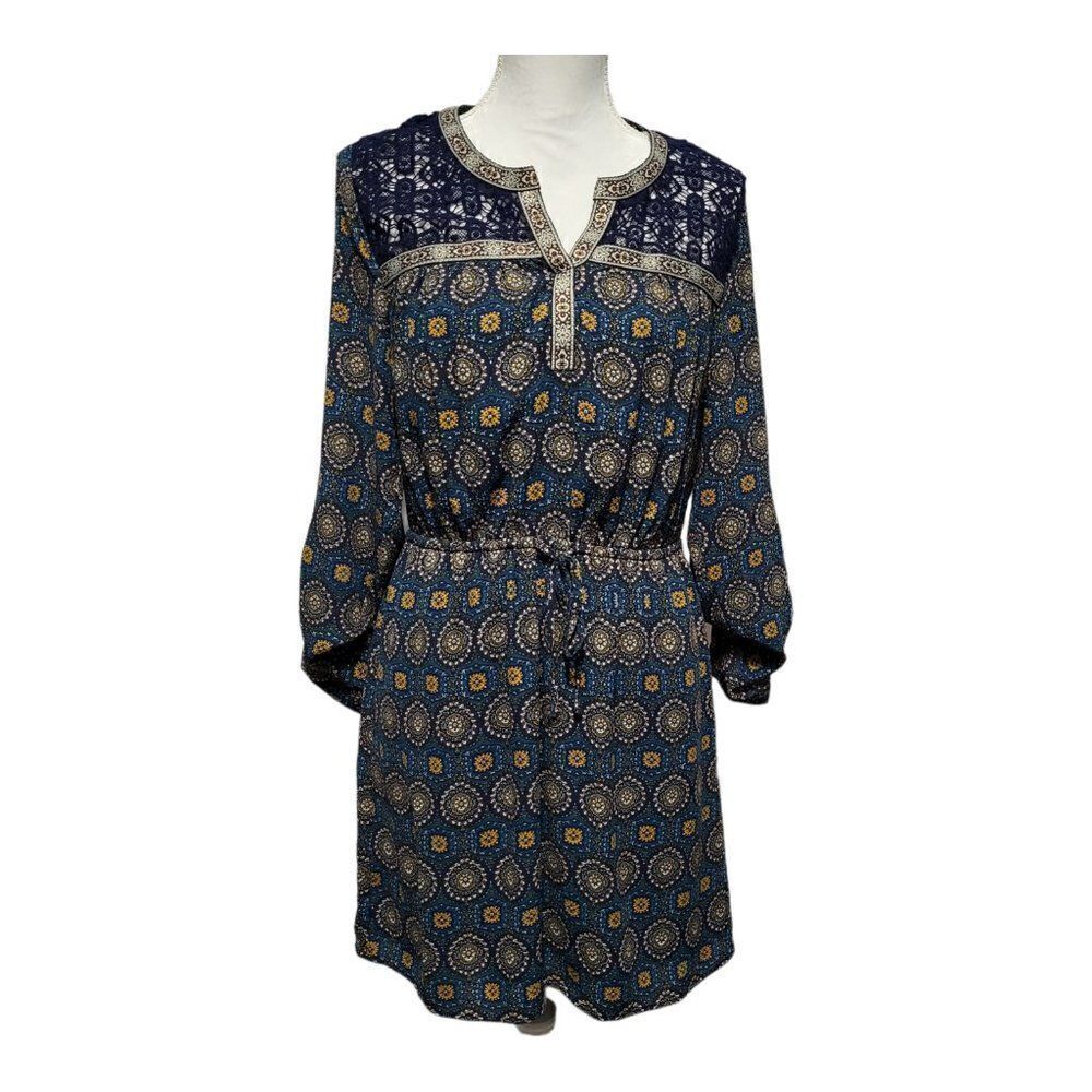 Daniel Rainn Multicolor Boho Dress Size Medium Back To School NEW